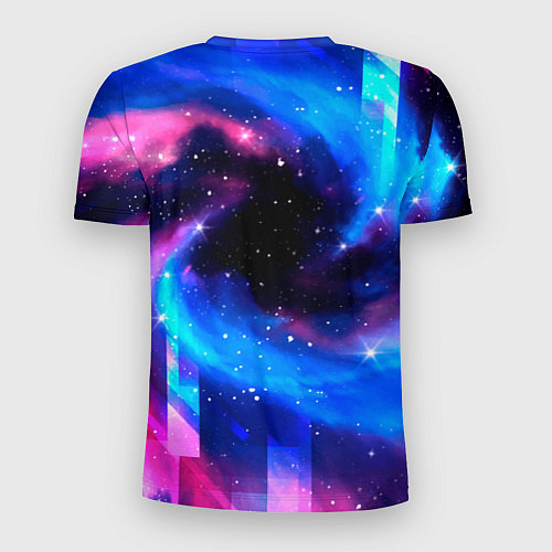 Мужская спорт-футболка Renault неоновый космос / 3D-принт – фото 2