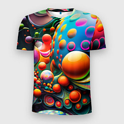 Футболка спортивная мужская Абстрактные космические шары, цвет: 3D-принт