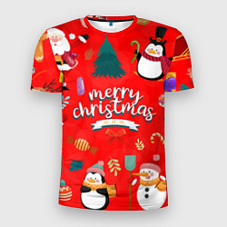 Мужская спорт-футболка Merry christmas art