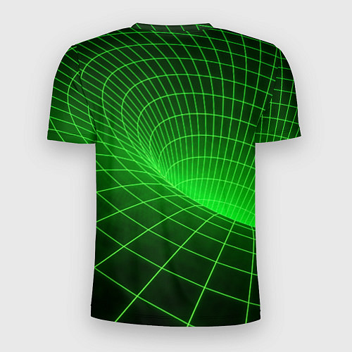 Мужская спорт-футболка Зелёная неоновая чёрная дыра / 3D-принт – фото 2