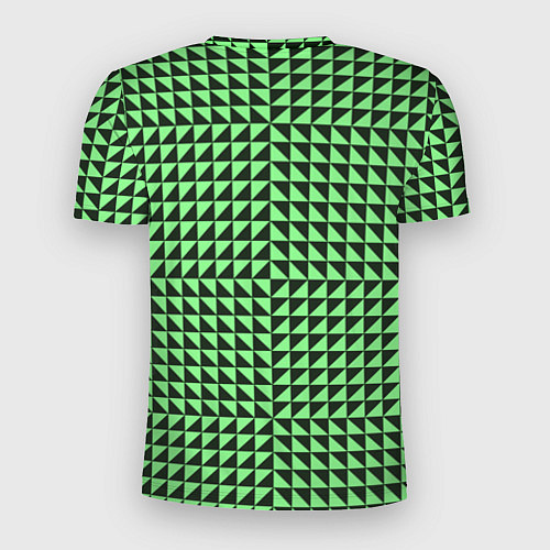 Мужская спорт-футболка Чёрно-зелёная оптическая иллюзия / 3D-принт – фото 2