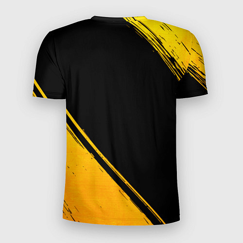 Мужская спорт-футболка Dead by Daylight - gold gradient: надпись, символ / 3D-принт – фото 2