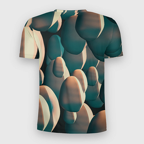 Мужская спорт-футболка Множество абстрактных летающих камней / 3D-принт – фото 2