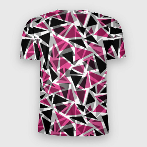 Мужская спорт-футболка Геометрический абстрактный узор в вишнево серых и / 3D-принт – фото 2
