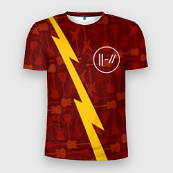 Мужская спорт-футболка Twenty One Pilots гитары и молния
