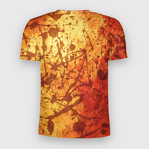 Мужская спорт-футболка Текстура - Orange in dark splashes / 3D-принт – фото 2