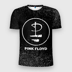 Футболка спортивная мужская Pink Floyd с потертостями на темном фоне, цвет: 3D-принт