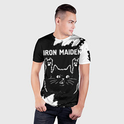 Футболка спортивная мужская Группа Iron Maiden и рок кот, цвет: 3D-принт — фото 2