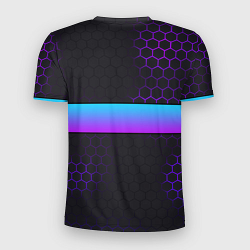 Мужская спорт-футболка Марк всегда прав - неоновые соты / 3D-принт – фото 2