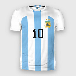 Футболка спортивная мужская Месси Аргентина ЧМ 2022, цвет: 3D-принт