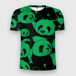 Мужская спорт-футболка Panda green pattern