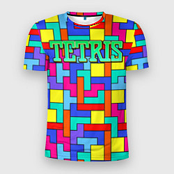 Мужская спорт-футболка Тетрис - паттерн