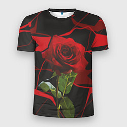 Футболка спортивная мужская Одинокая красная роза, цвет: 3D-принт