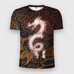 Мужская спорт-футболка Японский неоновый дракон