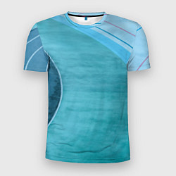 Футболка спортивная мужская Абстрактные волнообразные линии и полосы, цвет: 3D-принт