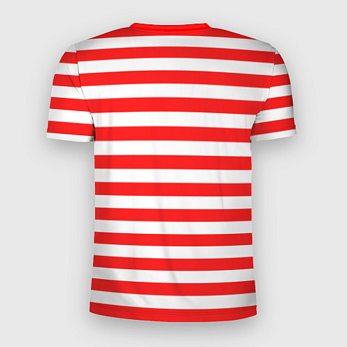 Мужская спорт-футболка Красный полосатый новогодний леденец / 3D-принт – фото 2