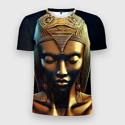 Футболка спортивная мужская Нейросеть - золотая статуя египетской царицы, цвет: 3D-принт
