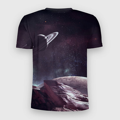 Мужская спорт-футболка Космический пейзаж - Saturn - Nasa / 3D-принт – фото 2