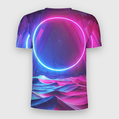 Мужская спорт-футболка Круг и разноцветные кристаллы - vaporwave / 3D-принт – фото 2