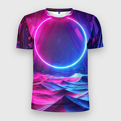 Мужская спорт-футболка Круг и разноцветные кристаллы - vaporwave