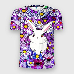 Футболка спортивная мужская Веселый кролик в цветах, цвет: 3D-принт