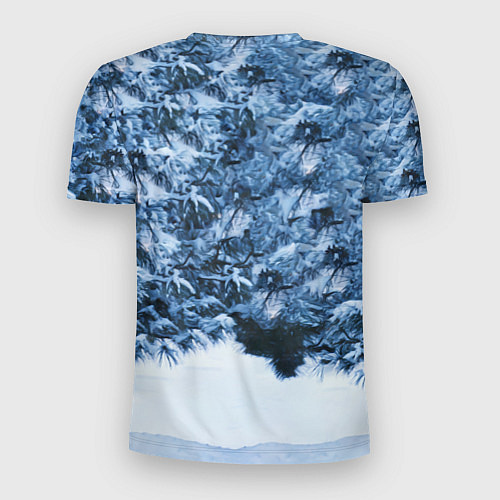 Мужская спорт-футболка Новогодняя ёлка в лесу / 3D-принт – фото 2