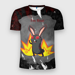 Мужская спорт-футболка Черный кролик у которого все хорошо