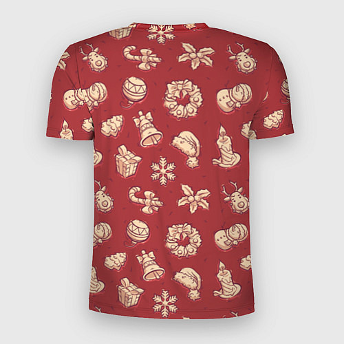 Мужская спорт-футболка Новогоднее настроение: красно-молочный / 3D-принт – фото 2