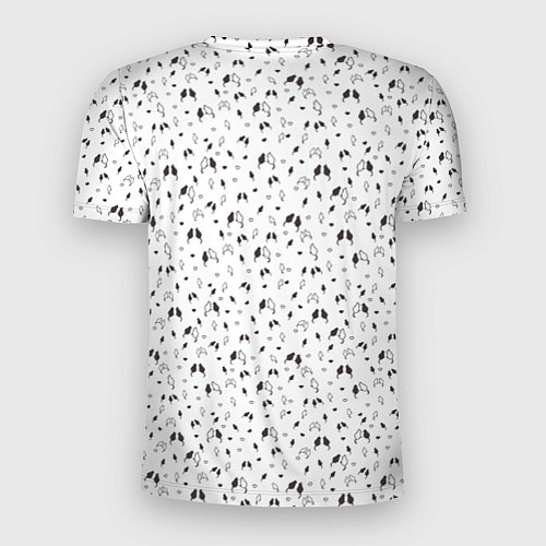 Мужская спорт-футболка Кошки черно-белый паттерн / 3D-принт – фото 2