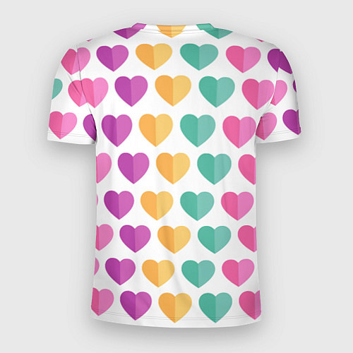 Мужская спорт-футболка Яркие сердечки / 3D-принт – фото 2