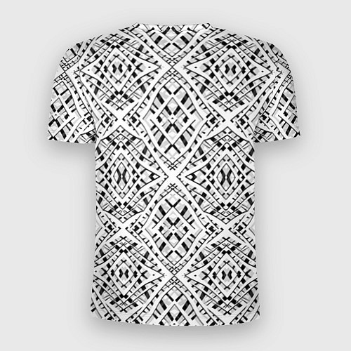 Мужская спорт-футболка Геометрический узор в серо белых тонах / 3D-принт – фото 2