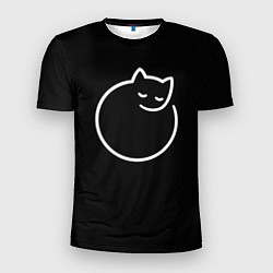 Мужская спорт-футболка Минималистичный круглый кот