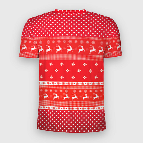 Мужская спорт-футболка Праздничный красный свитер / 3D-принт – фото 2