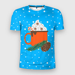 Мужская спорт-футболка Кружечка какао с маршмеллоу