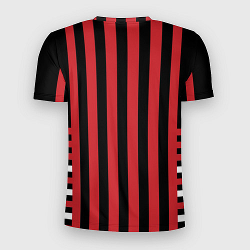 Мужская спорт-футболка Красно черный полосатый узор / 3D-принт – фото 2