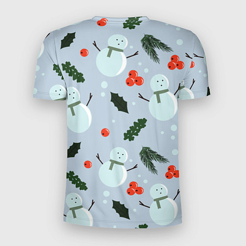 Мужская спорт-футболка Снеговики и ягодки / 3D-принт – фото 2