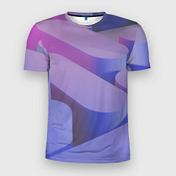 Футболка спортивная мужская Абстрактные фиолетовые прямоугольники со скругленн, цвет: 3D-принт