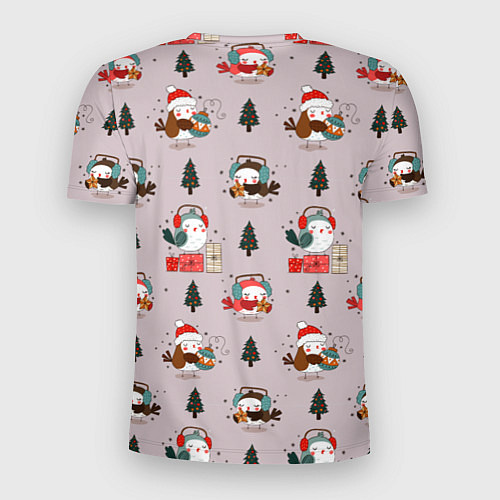 Мужская спорт-футболка A bird with new years gifts / 3D-принт – фото 2