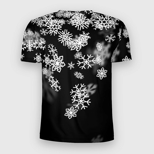 Мужская спорт-футболка Белые снежинки / 3D-принт – фото 2