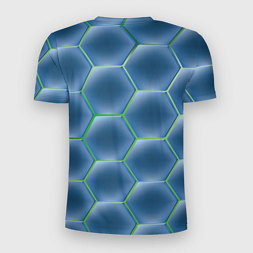 Мужская спорт-футболка Синии шестигранники / 3D-принт – фото 2