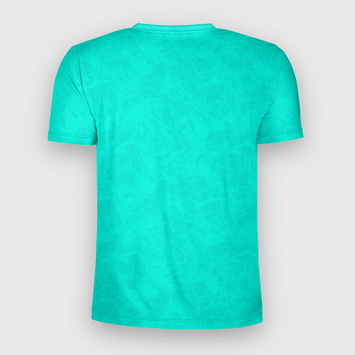 Мужская спорт-футболка Яркий бирюзовый текстурированный / 3D-принт – фото 2