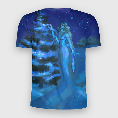 Мужская спорт-футболка Зима укрывает снегом елки / 3D-принт – фото 2