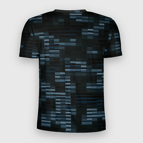 Мужская спорт-футболка Чёрные и синие блоки во тьме / 3D-принт – фото 2