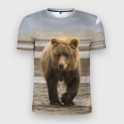 Мужская спорт-футболка Медвежонок в аэропорту