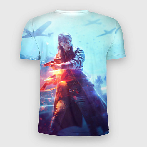 Мужская спорт-футболка Баттлфилд 5 девушка / 3D-принт – фото 2