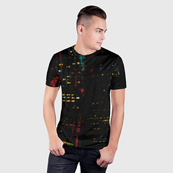 Футболка спортивная мужская Ночной мегаполис, цвет: 3D-принт — фото 2