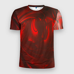 Мужская спорт-футболка Темно красные волны