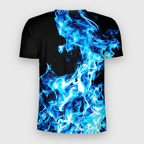 Мужская спорт-футболка Красивый неоновый синий огонь / 3D-принт – фото 2