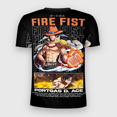 Мужская спорт-футболка Fire fist Portgas D Ace / 3D-принт – фото 2