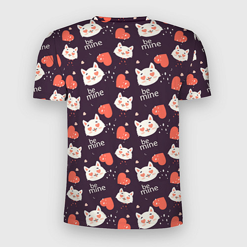 Мужская спорт-футболка Паттерн котика на темном фоне / 3D-принт – фото 2